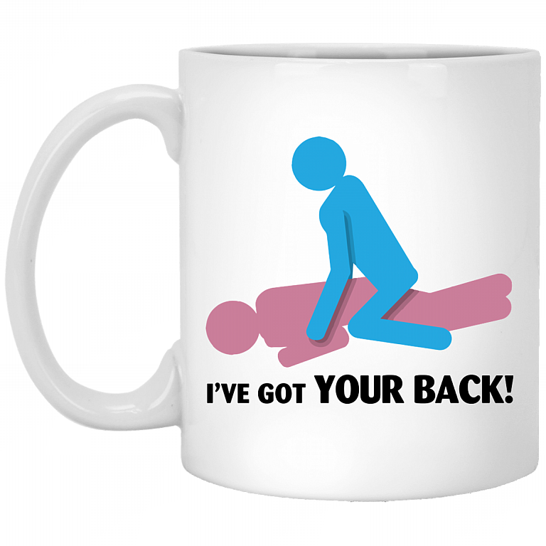 I've Got Your Back Ceramic Coffee Mug - Beer Stein - Water Bottle - Color Changing Mug, White, 11 oz. White Mug