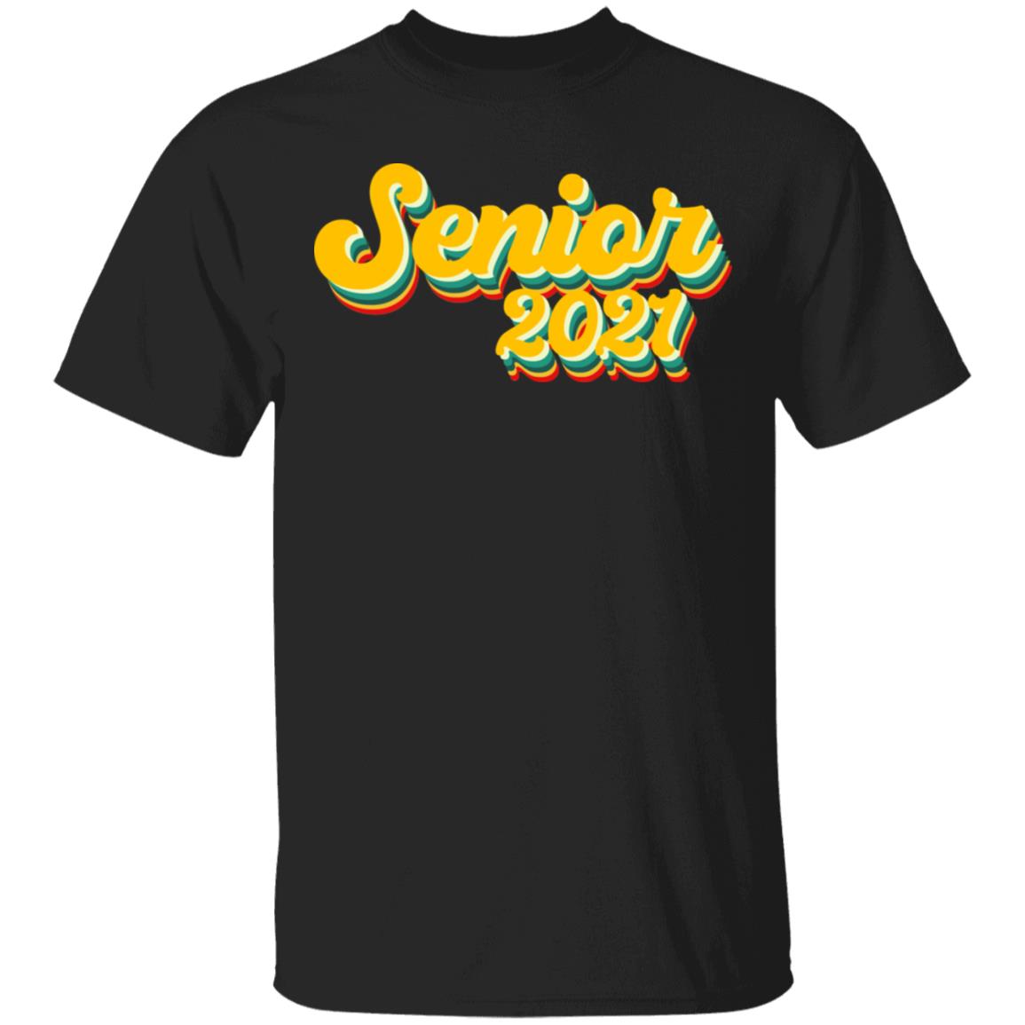 Senior 2021 Retro Graduation T-Shirt Student Senior Shirt Graduation Tee, Black, Unisex T-Shirt
