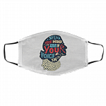 Speak Your Mind Even If Your Voice Shakes Washable Reusable Custom - Printed Cloth Face Mask Cover, White, Cloth Face Cover – Medium/Large