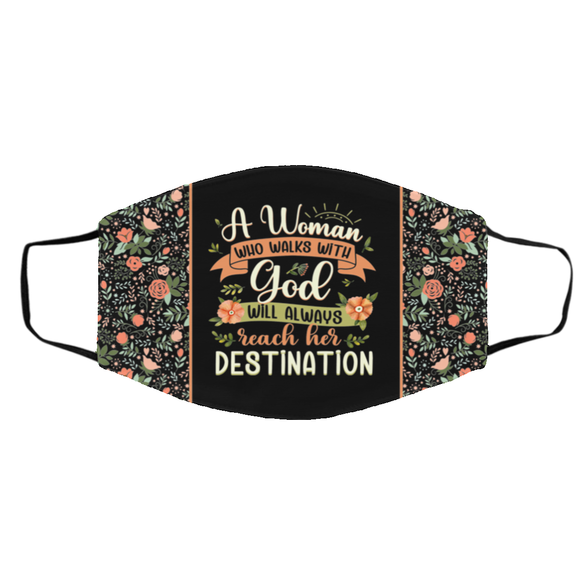 A Woman Who Walks With God Will Always Reach Her Destination Washable Reusable Printed Cloth Face Mask Cover, Black, Cloth Face Cover – Medium/Large A Woman Who Walks With God Will Always Reach Her Destination Washable Reusable Printed Cloth Face Mask Cover, Black, Cloth Face Cover – Medium/Large