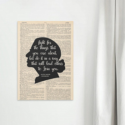 Alternative view of Fight For The Things You Care About Ruth Bader Ginsburg Dictionary Framed Canvas Prints Unframed Poster