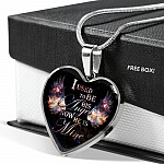 I Used To Be His Angel Now He Is Mine Memorial Heart Pendant Necklace - Loss of a Dad Sympathy Gift - Heart Luxury Necklace (Silver)