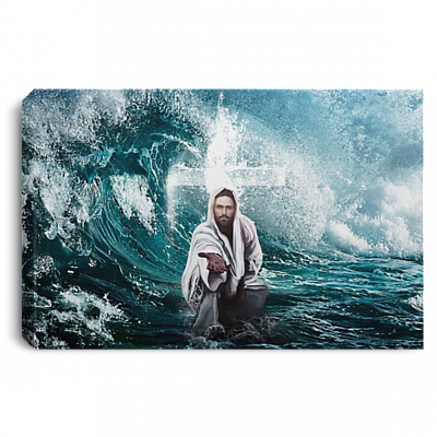 Focus On Me Not The Storm Jesus Gallery Framed Canvas - Unframed Poster - Home Decor Wall Art, White, 0.75'' Framed Canvas