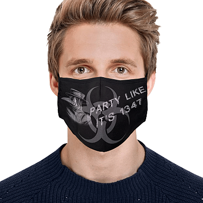 Alternative view of Plague Doctor Party Like It's 1347 Pandemic Washable Reusable Custom - Printed Cloth Face Mask Cover