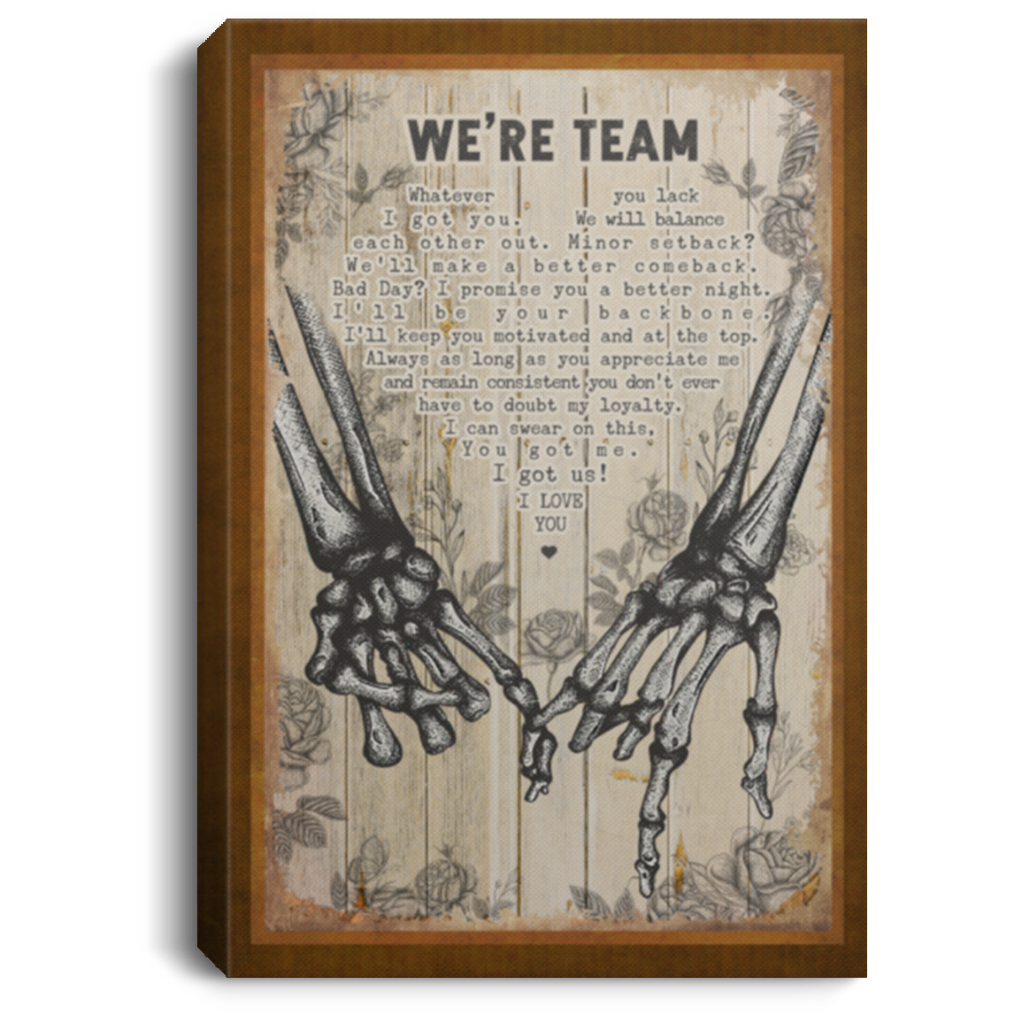 We're Team Skull Romantic Couples Gifts Framed Canvas Prints - Unframed Poster, White, 0.75'' Framed Canvas We're Team Skull Romantic Couples Gifts Framed Canvas Prints - Unframed Poster, White, 0.75'' Framed Canvas