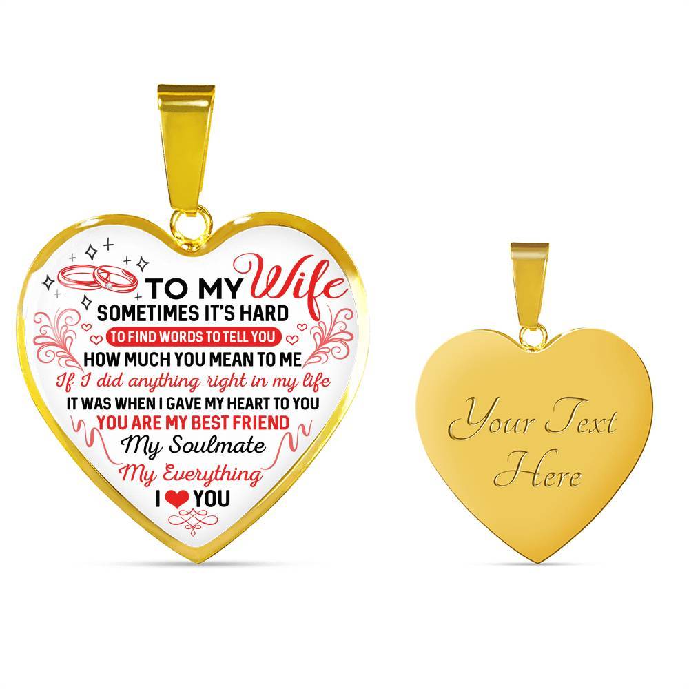 To My Wife You Are My Best Friend My Soulmate My Everything Heart Pendant Necklace From Husband - Heart Luxury Necklace (Gold Plated) To My Wife You Are My Best Friend My Soulmate My Everything Heart Pendant Necklace From Husband - Heart Luxury Necklace (Gold Plated)
