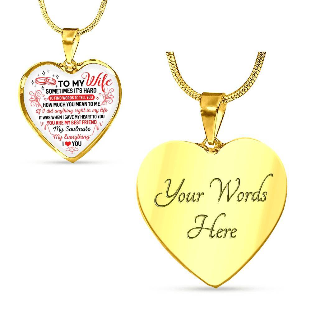 To My Wife You Are My Best Friend My Soulmate My Everything Heart Pendant Necklace From Husband - Heart Luxury Necklace (Gold Plated) To My Wife You Are My Best Friend My Soulmate My Everything Heart Pendant Necklace From Husband - Heart Luxury Necklace (Gold Plated)