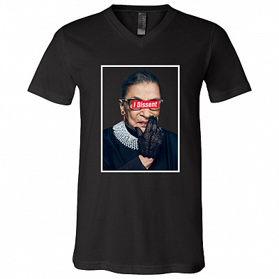 Notorious RBG I Dissent Ruth Bader Ginsburg T-shirt - V-neck - RBG Fight For The Things You Care About Shirt, Black, V-Neck T-Shirt