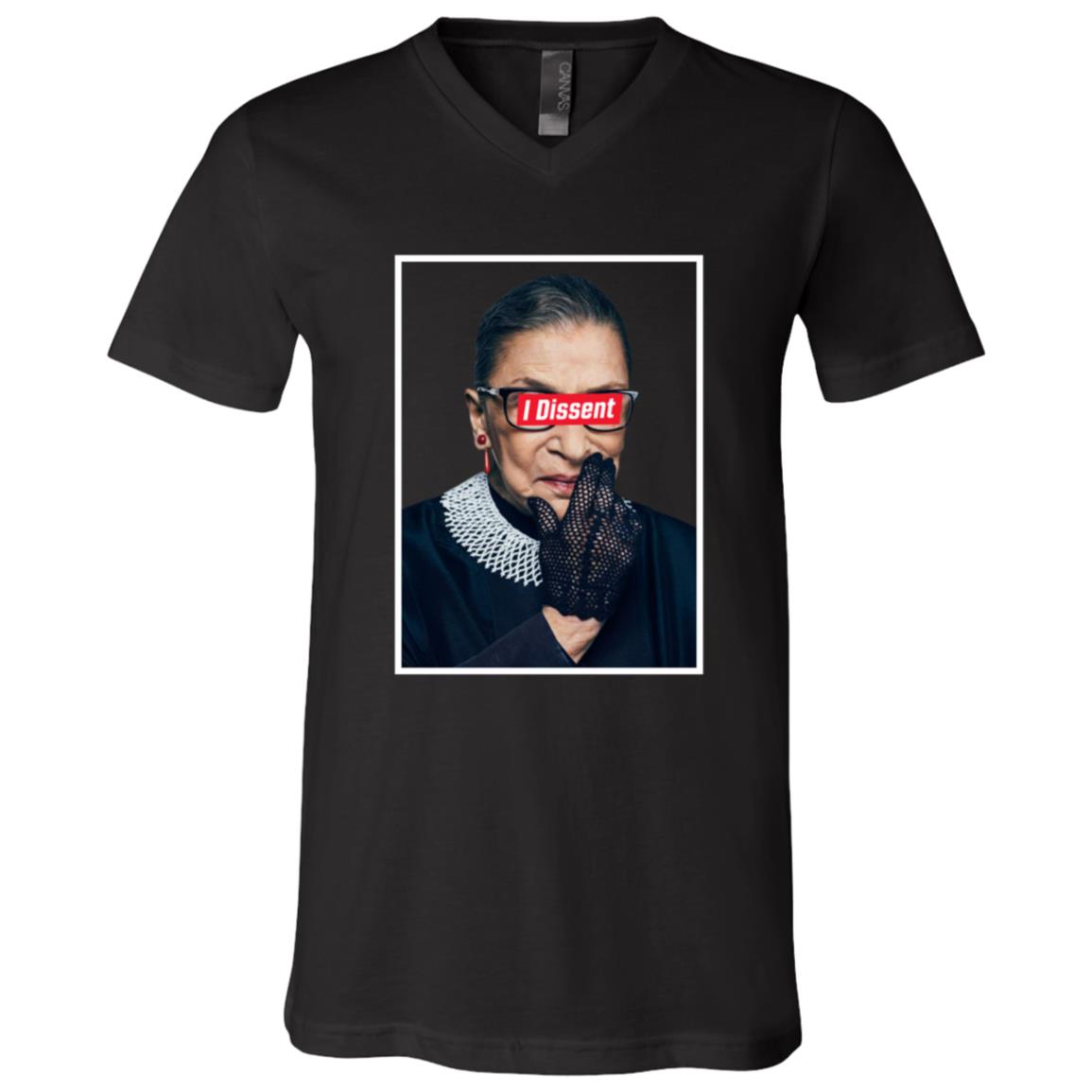 Notorious RBG I Dissent Ruth Bader Ginsburg T-shirt - V-neck - RBG Fight For The Things You Care About Shirt, Black, V-Neck T-Shirt