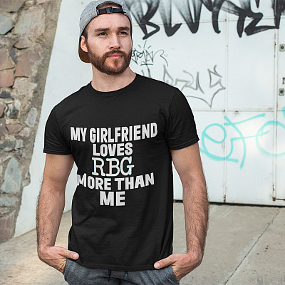 Alternative view of My Girlfriend Loves RBG More Than Me T-Shirt Ruth Bader Ginsburg Shirt