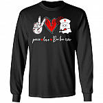 Peace Love Boo Boo Crew Nurse Ghost Halloween Costume Gift Hoodie Sweatshirt Long Sleeve T-Shirt, Black, Long Sleeve