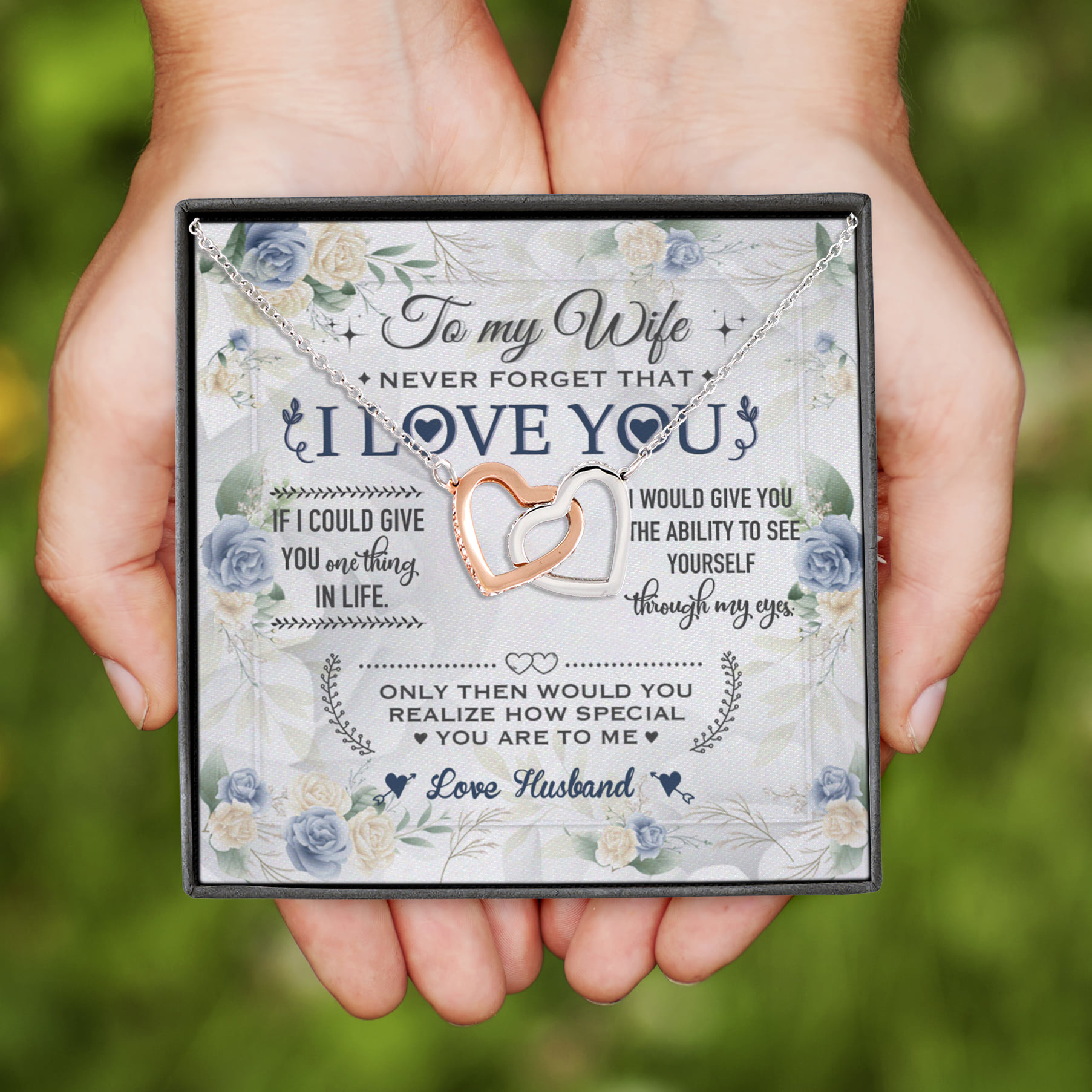 1HP. 1HP. Never Forget That I Love You (4) Interlocking Hearts Necklace