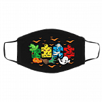 Spooky Autism Halloween Puzzle Washable Reusable Custom - Printed Cloth Face Mask Cover, Black, Cloth Face Cover – Medium/Large