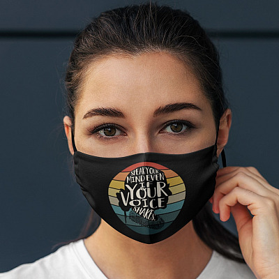 Alternative view of Speak Your Mind Even If Your Voice Shakes Washable Reusable Custom - Printed Cloth Face Mask Cover