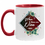 When There Are Nine RBG Feminist Accent Mug - Coffee Mug, White/Red, 11 oz. Accent Mug