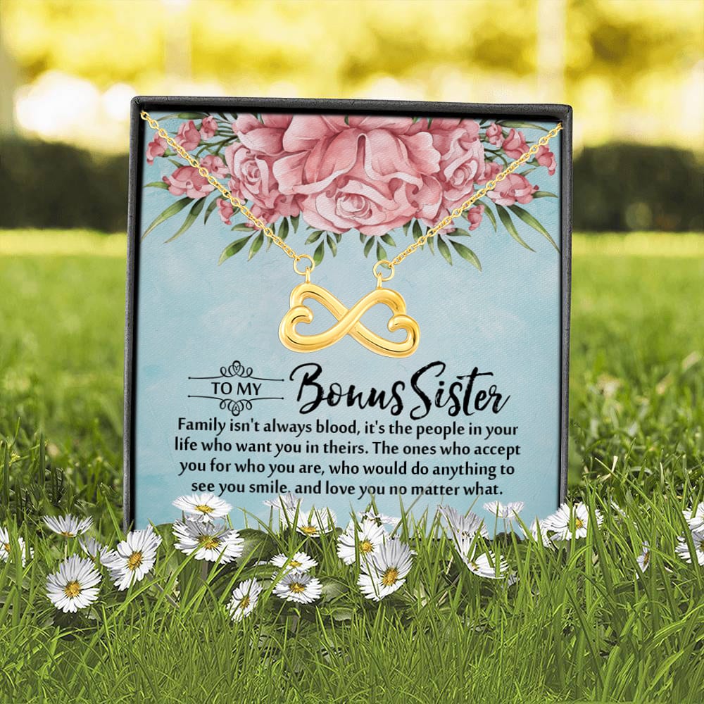 8O. Bonus Sister Card (5) Infinity Heart Necklace (Gold) 2