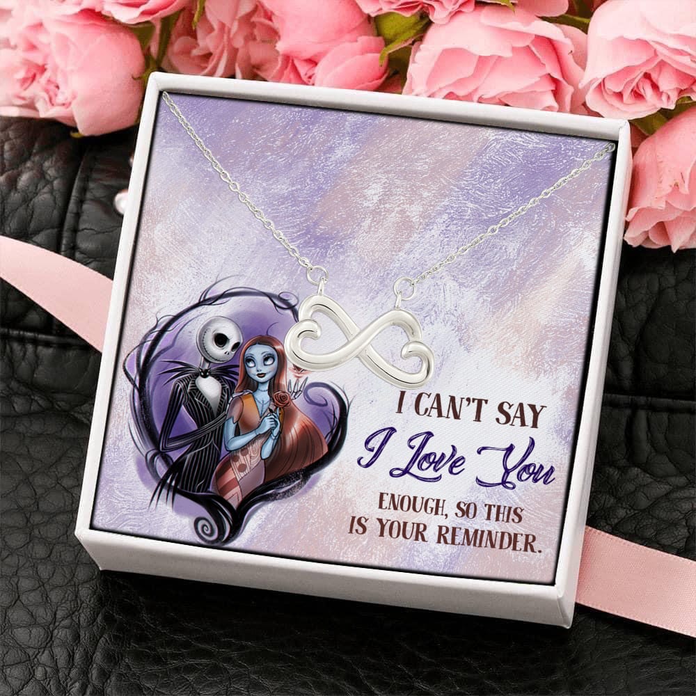 1HP. Love You Enough couple nightmare(3) Infinity Heart Necklace (Silver) 4