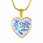I Will Carry You With Me Til' I See You Again Butterfly Heart Pendant Necklace - Memorial Gift Necklace - Heart Luxury Necklace (Gold Plated)