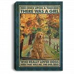 Golden Retriever Once Upon A Time There Was A Girl Who Really Loved Dogs Framed Canvas Prints - Unframed Poster, White, 0.75'' Framed Canvas Golden Retriever Once Upon A Time There Was A Girl Who Really Loved Dogs Framed Canvas Prints - Unframed Poster, White, 0.75'' Framed Canvas