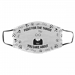 Fight For the Thing You Care RBG Washable Reusable Custom - Printed Cloth Face Mask Cover, White, Cloth Face Cover – Medium/Large