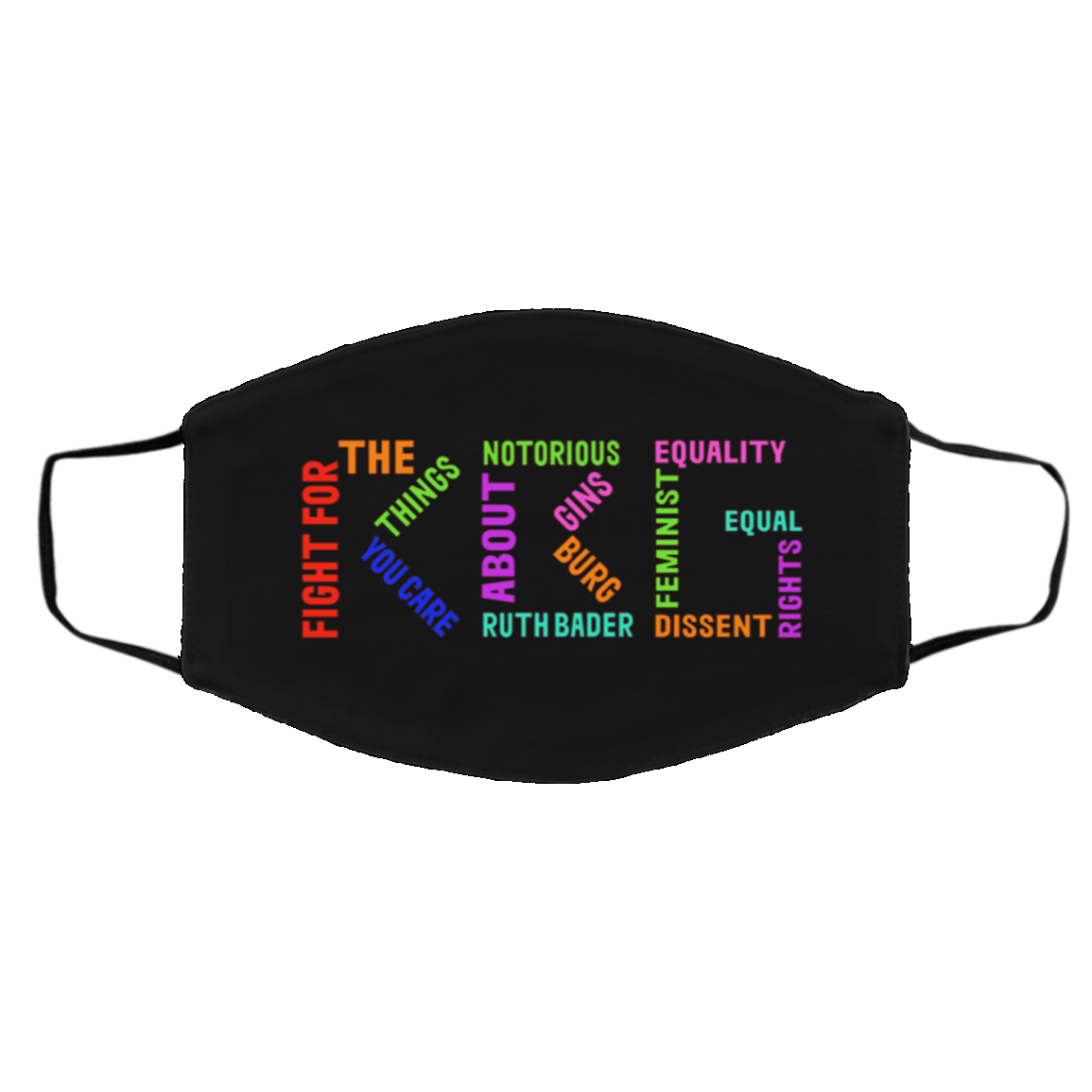 Notorious RBG Washable Reusable Custom - Printed Cloth Face Mask Cover, Black, Cloth Face Cover – Medium/Large