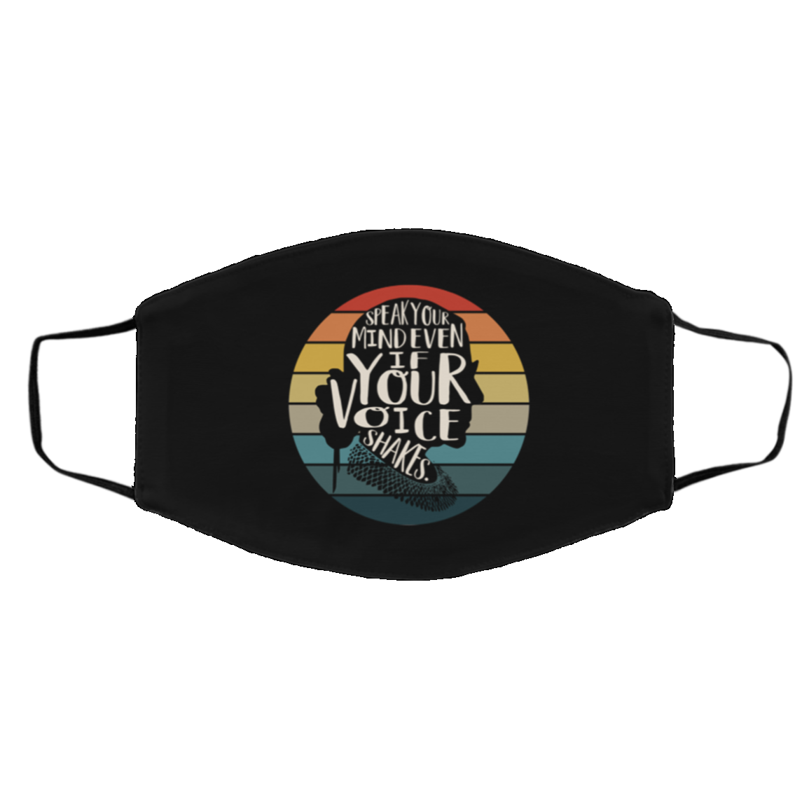 Speak Your Mind Even If Your Voice Shakes Washable Reusable Custom - Printed Cloth Face Mask Cover, Black, Cloth Face Cover – Medium/Large Speak Your Mind Even If Your Voice Shakes Washable Reusable Custom - Printed Cloth Face Mask Cover, Black, Cloth Face Cover – Medium/Large
