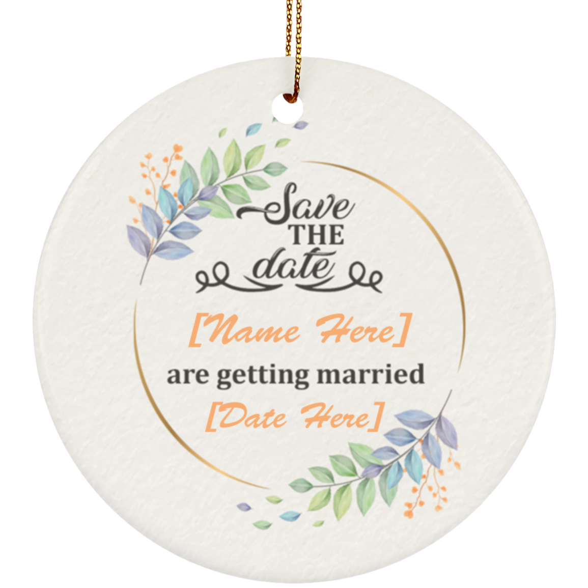 Personalized Save The Date We Are Getting Married Heart Porcelain Ceramic Ornament Keepsake - Wedding Gifts, White, Ceramic Circle Ornament Personalized Save The Date We Are Getting Married Heart Porcelain Ceramic Ornament Keepsake - Wedding Gifts, White, Ceramic Circle Ornament
