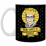 Our Lady of Dissent RBG Ruth Bader Ginsburg Ceramic Coffee Mug - Water Bottle, Black, 11 oz. White Mug