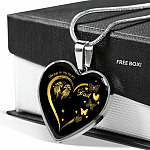 Dad Always In My Heart Loss Of Dad Heart Pendant Necklace - Dad Remembrance Necklace - Heart Luxury Necklace (Silver)