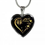 Husband Always In My Heart Loss Of Husband Heart Pendant Necklace - Husband Remembrance Necklace - Heart Luxury Necklace (Silver)