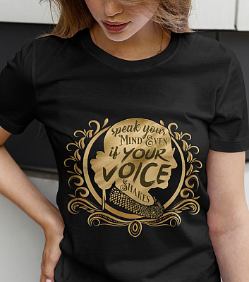 Alternative view of Speak Your Mind Even If Your Voice Shakes RBG T-Shirt - V-Neck