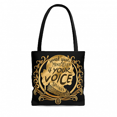 Speak Your Mind Even If Your Voice Shakes RBG All Over Print Tote Bag - Shoulder Bag
