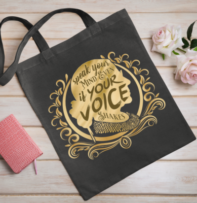 Alternative view of Speak Your Mind Even If Your Voice Shakes RBG All Over Print Tote Bag - Shoulder Bag