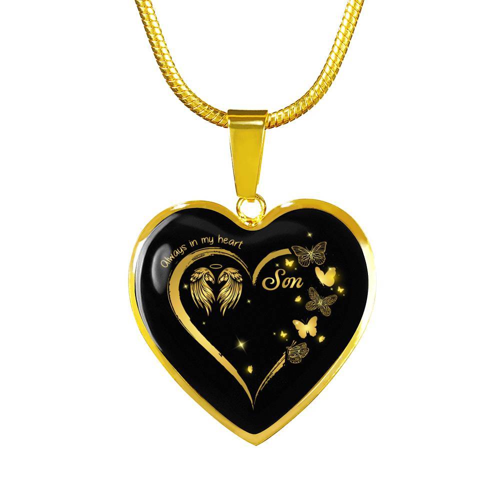 Son Always In My Heart Loss Of Son Heart Pendant Necklace - Son Remembrance Necklace - Heart Luxury Necklace (Gold Plated) Son Always In My Heart Loss Of Son Heart Pendant Necklace - Son Remembrance Necklace - Heart Luxury Necklace (Gold Plated)