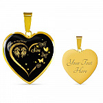 Son Always In My Heart Loss Of Son Heart Pendant Necklace - Son Remembrance Necklace - Heart Luxury Necklace (Gold Plated)