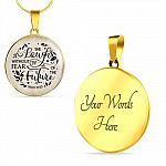 She Laughs Without Fear Of The Future Circle Pendant Necklace - Proverbs 31 25 Necklace - Circle Luxury Necklace (Gold Plated)