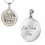 She Laughs Without Fear Of The Future Circle Pendant Necklace - Proverbs 31 25 Necklace - Circle Luxury Necklace (Silver)