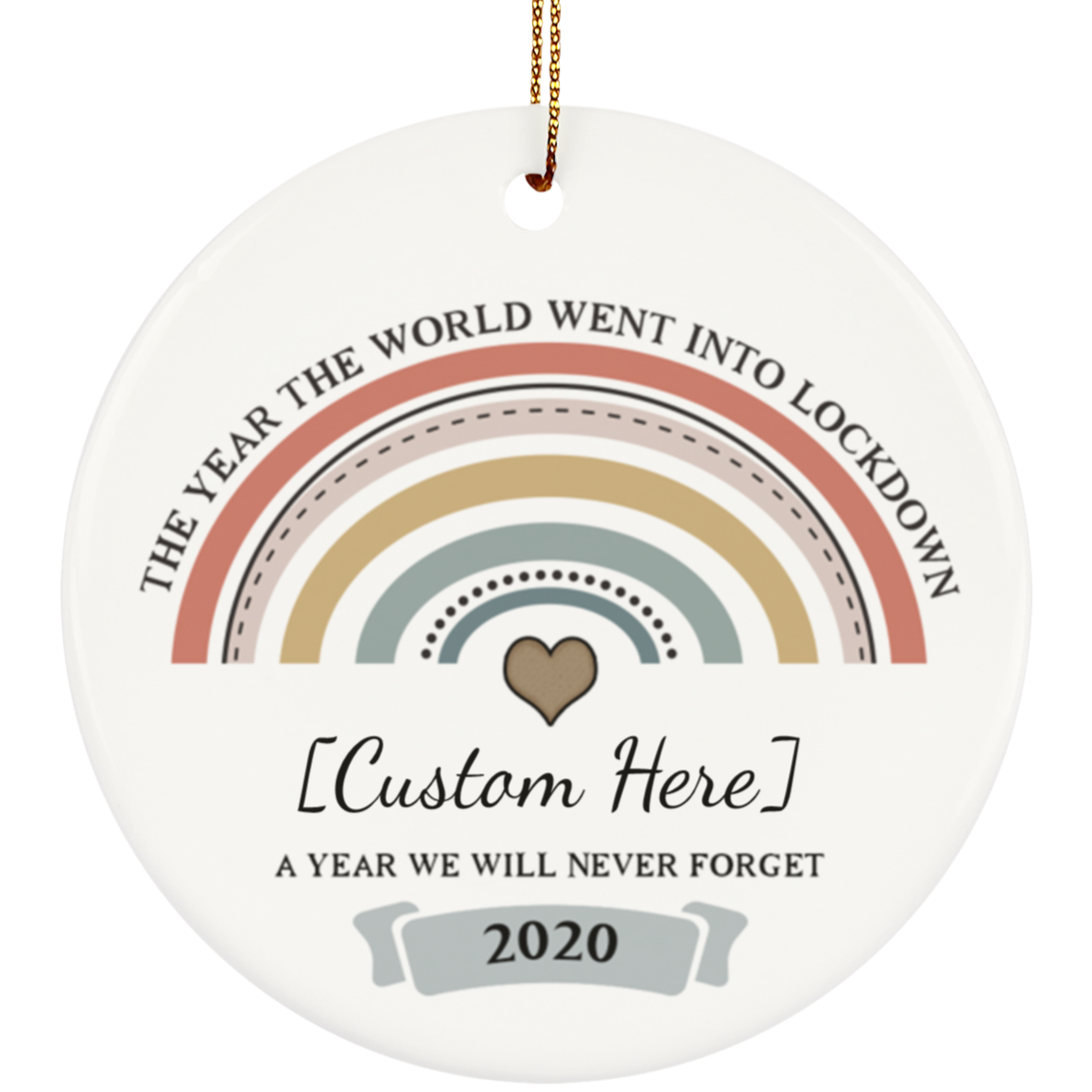 Personalized The Year The World Went Into Lockdown A Year We Will Never Forger Circle Christmas Ceramic Ornament, White, Ceramic Circle Ornament Personalized The Year The World Went Into Lockdown A Year We Will Never Forger Circle Christmas Ceramic Ornament, White, Ceramic Circle Ornament