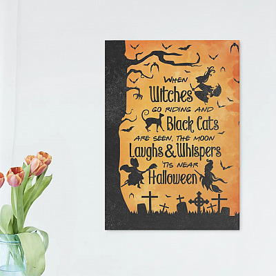 Alternative view of When Witches Go Riding And Black Cats Are Seen Tis Near Halloween Framed Canvas Prints - Unframed Poster