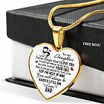 To My Daughter Never Forget That I Love You You Will Always Be Daddy's Little Girl Heart Pendant Necklace - Heart Luxury Necklace (Gold Plated)