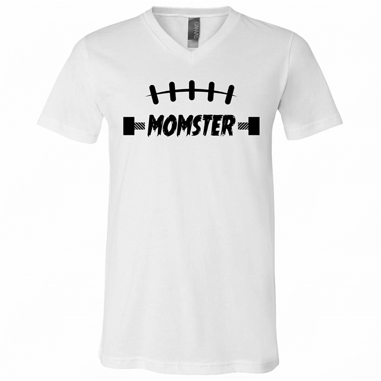 Momster Couple T-Shirt - V-Neck Tee Momster Dadcula, White, V-Neck T-Shirt