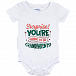 Surprise You're Going To Be Grandparents Baby Onesie - Toddler Infant Bodysuit, White, Baby Onesie - 12 Month