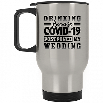 14 oz. Silver Travel Mug