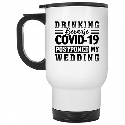 14 oz. White Travel Mug