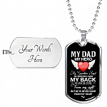 My Dad My Hero My Guardian Angel He Watches Over My Back Dog Tag Pendant Necklace - Dog Tag (Silver) My Dad My Hero My Guardian Angel He Watches Over My Back Dog Tag Pendant Necklace - Dog Tag (Silver)
