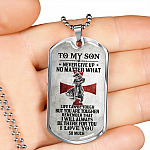 To My Son Never Give Up No Matter What Life Can Be Tough But You Are Tougher Dog Tag Pendant Necklace - Dog Tag (Silver) To My Son Never Give Up No Matter What Life Can Be Tough But You Are Tougher Dog Tag Pendant Necklace - Dog Tag (Silver)