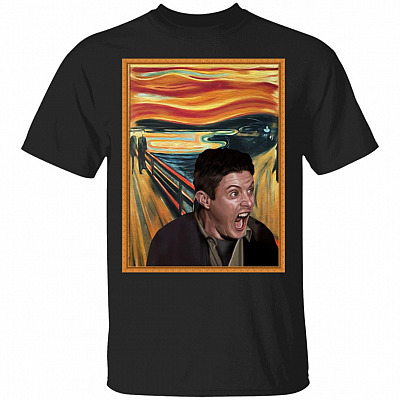 Supernatural Dean Screaming Funny The Scream T-Shirt, Black, Unisex T-Shirt