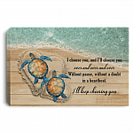 Turtle I Choose You To My Love Turtles Couple Wrapped Framed Canvas Unframed Poster - Turtle Couple Decor Art, White, 0.75'' Framed Canvas