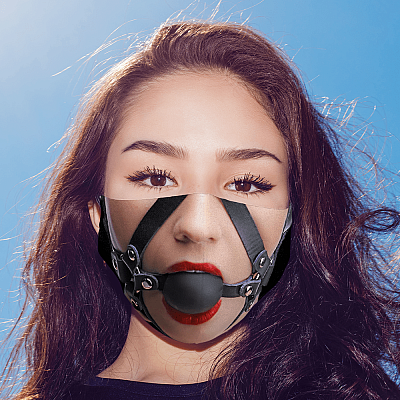 Alternative view of Funny Sexy Erotic Fetish Ball Gag Washable Reusable Custom - Printed Cloth Face Mask Cover