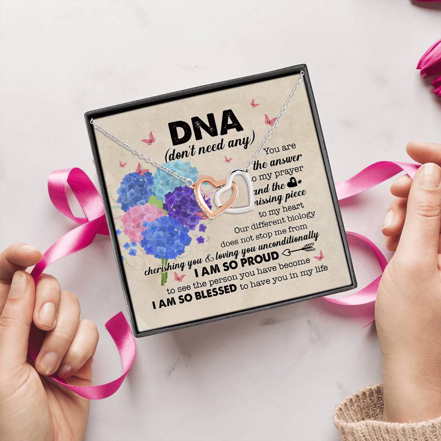 14P. DNA you are answer (6) Interlocking Hearts Necklace 5